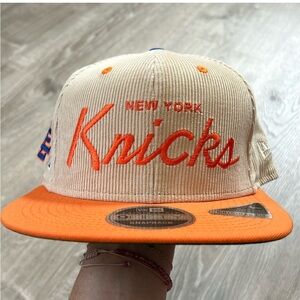 Eric Emanuel Corduroy Snapback Hat - Cream & Orange